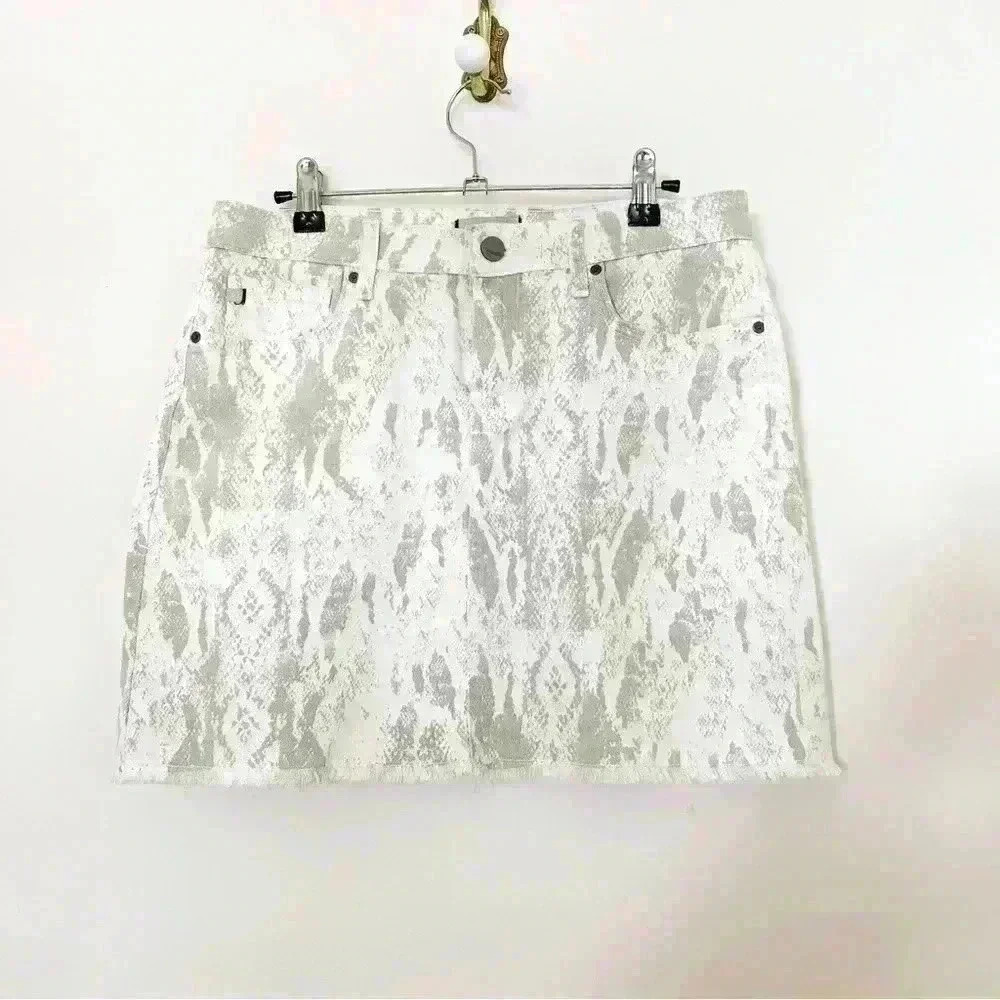 Dear John Snakeskin Print Kaylee Denim Skirt